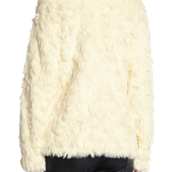 NWT:Ivory BCBG Notch Collar Faux Fur Jacket - Picture 4 of 4